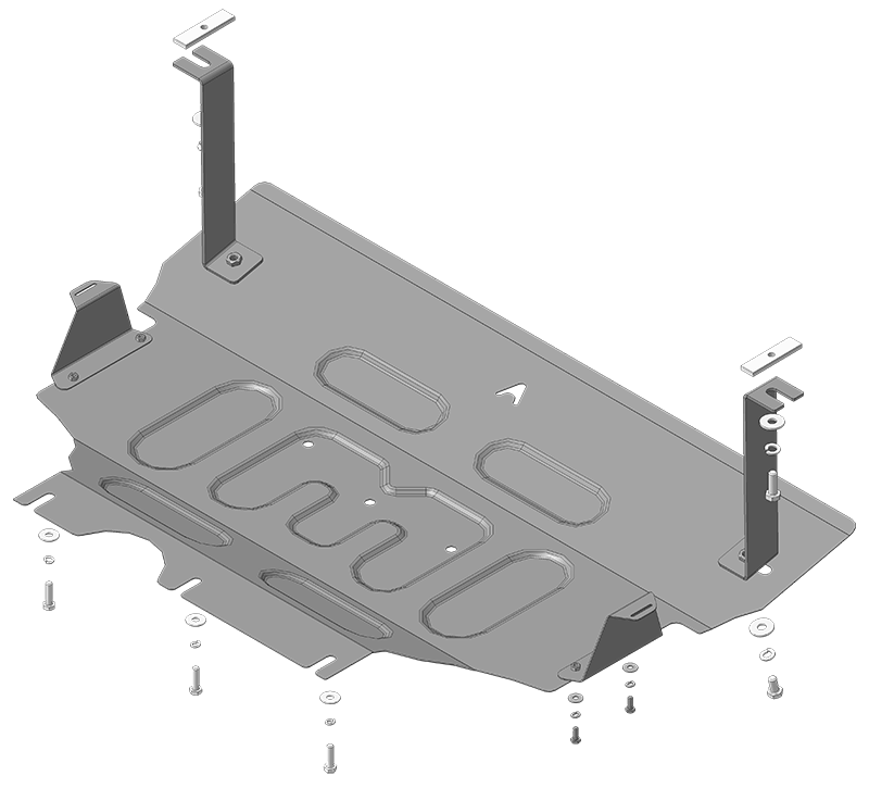 Защита двигателя, Защита коробки переключения передач (кпп) АвтоСтандарт для Volkswagen Passat B8 2015 - н.в. арт. 52303