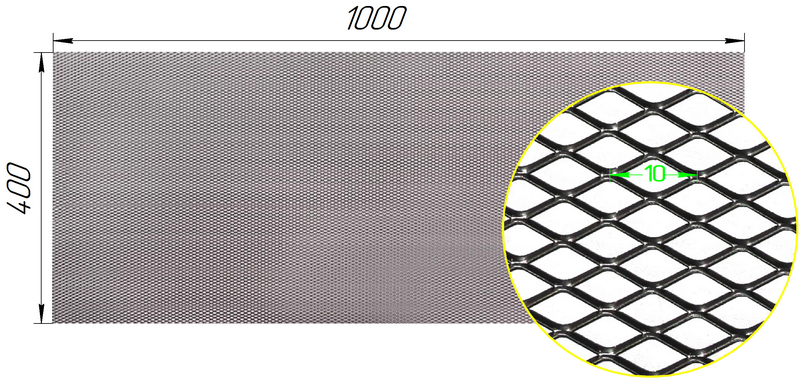 Защитная сетка радиатора MOTODOR для Toyota Tundra 2016 - 2021 10BK_100x40